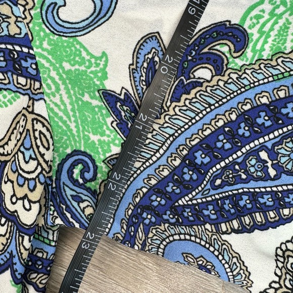 GUC Zac & Rachel Womens Sz XL Blue and Mint Green with Lace Paisley Blouse - Picture 7 of 7